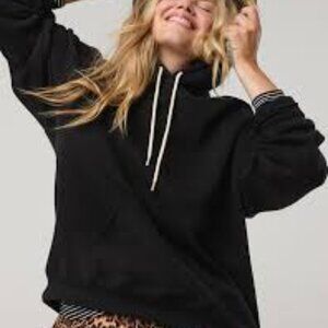 Aerie Cloud Fleece Oversized Hoodie in Black